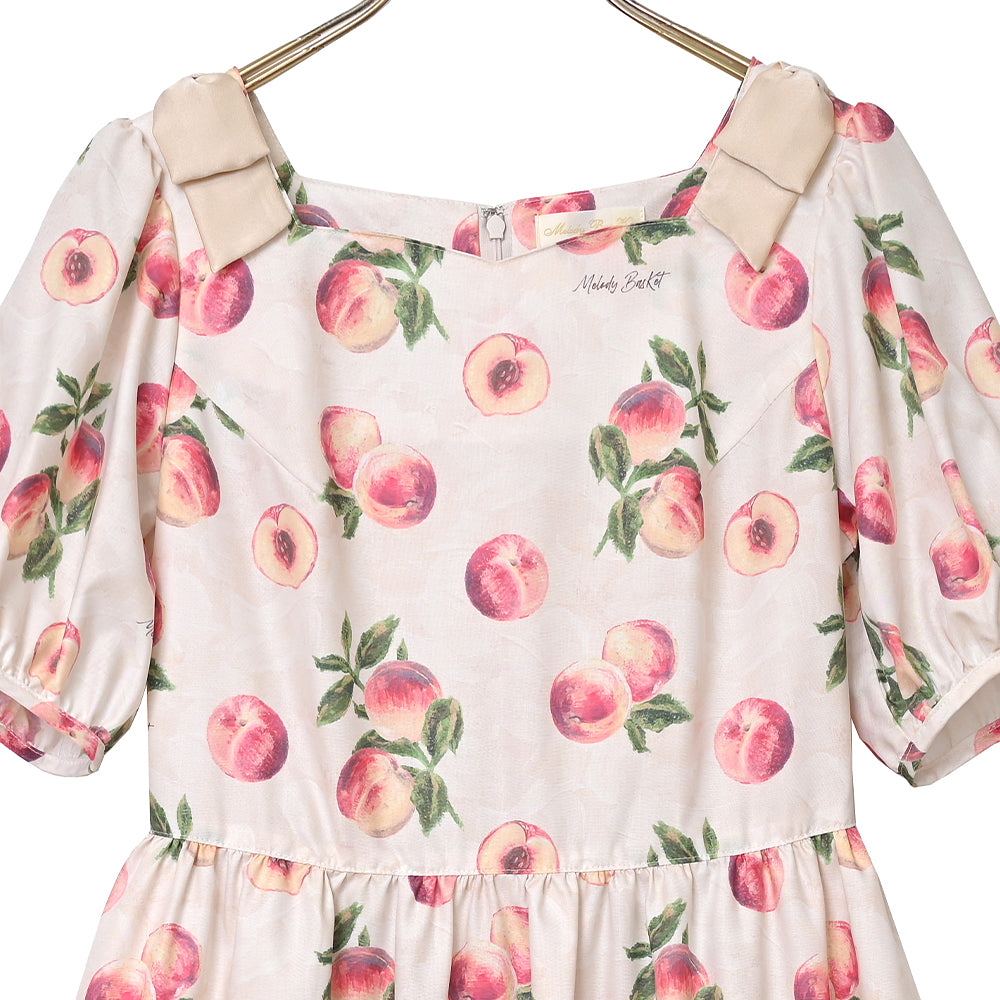 Peach Artショルダーリボンワンピース