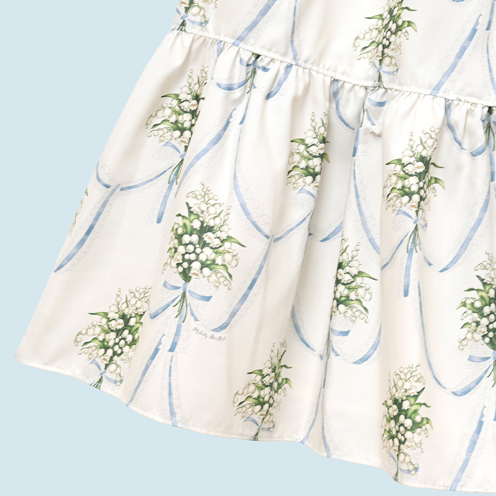 鈴蘭ブーケのフロントボタンワンピース