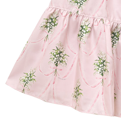 鈴蘭ブーケのフロントボタンワンピース