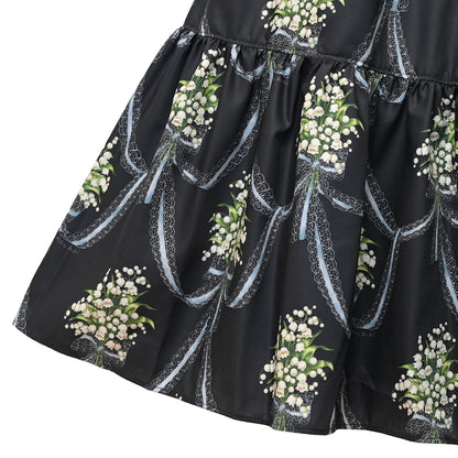 鈴蘭ブーケのフロントボタンワンピース