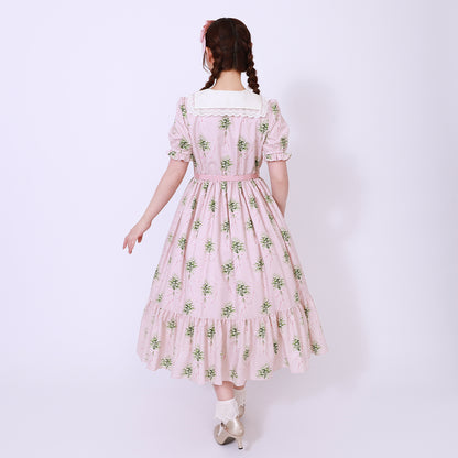 鈴蘭ブーケのフロントボタンワンピース