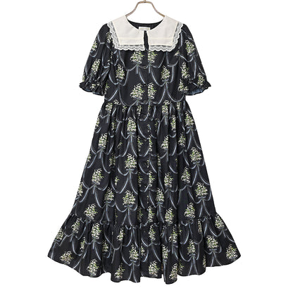 鈴蘭ブーケのフロントボタンワンピース