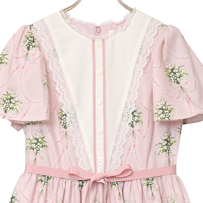 鈴蘭ブーケのヨーク切替ワンピース