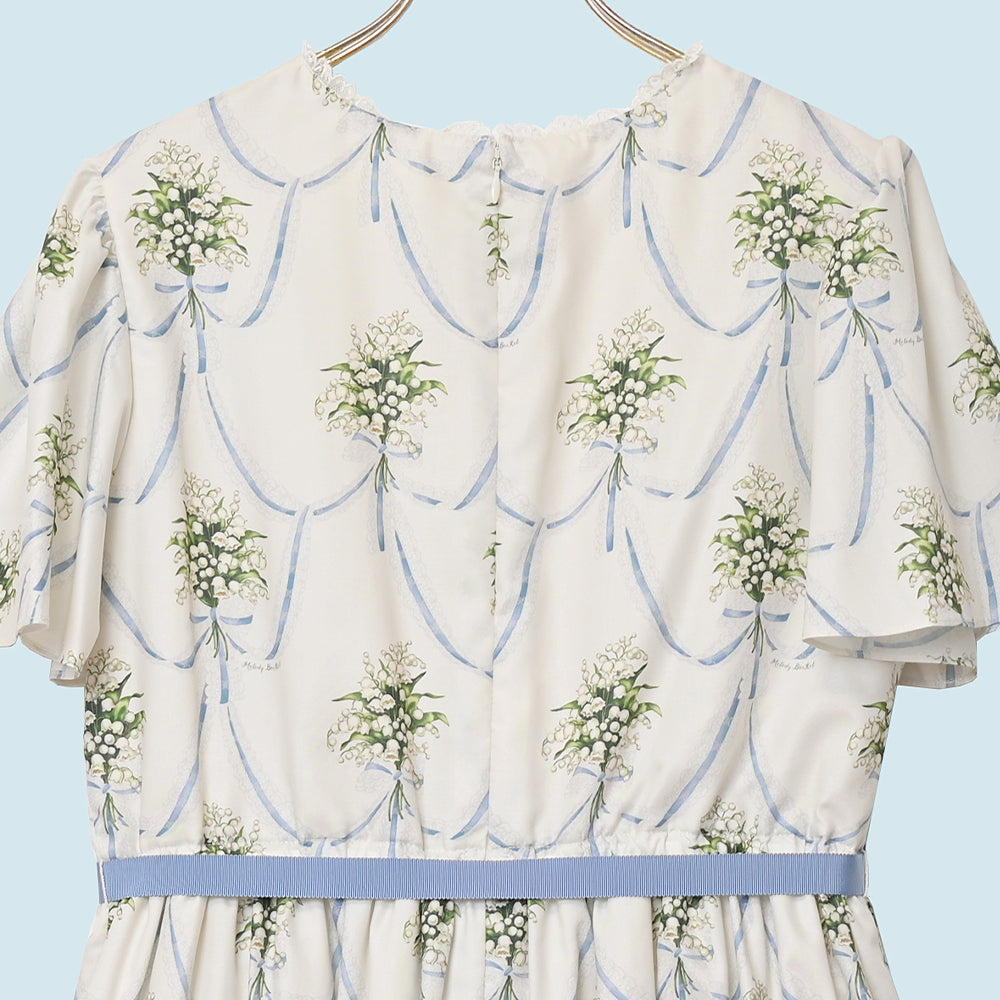 鈴蘭ブーケのヨーク切替ワンピース