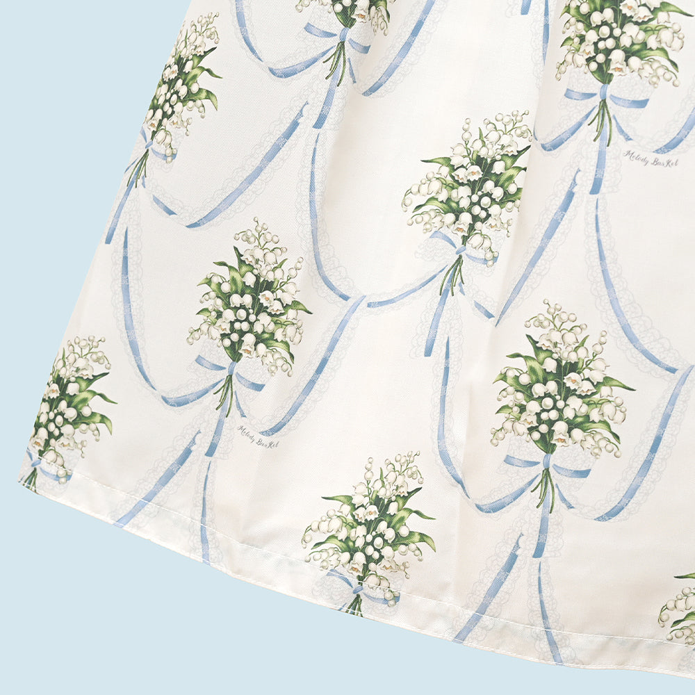 鈴蘭ブーケのヨーク切替ワンピース