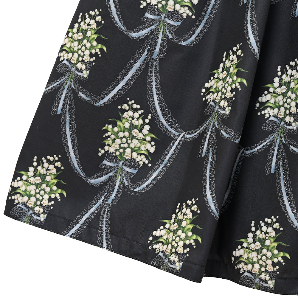 鈴蘭ブーケのヨーク切替ワンピース