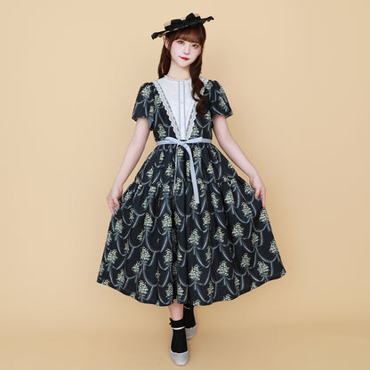 鈴蘭ブーケのヨーク切替ワンピース