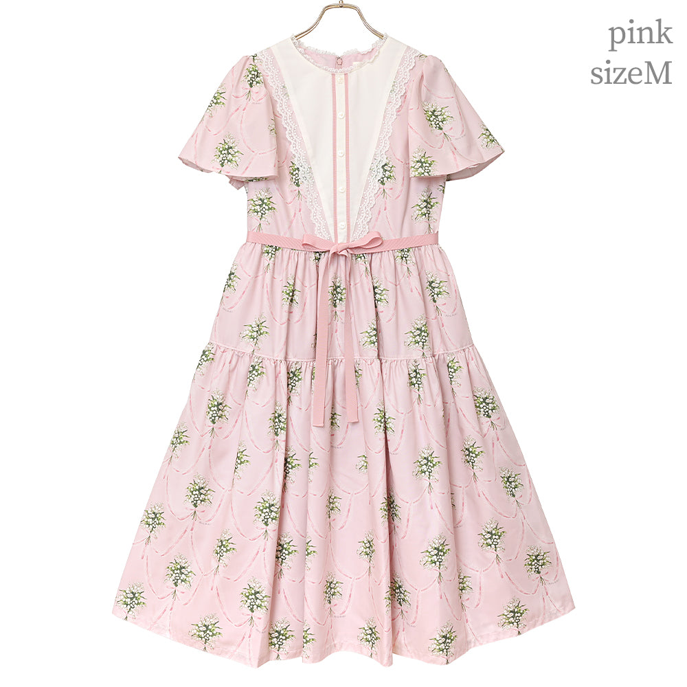 鈴蘭ブーケのヨーク切替ワンピース