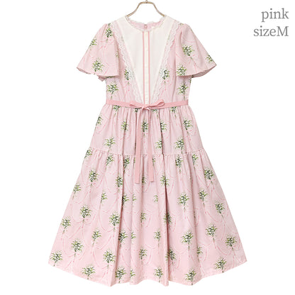 鈴蘭ブーケのヨーク切替ワンピース