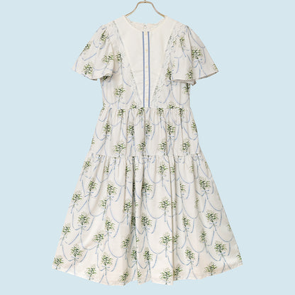 鈴蘭ブーケのヨーク切替ワンピース