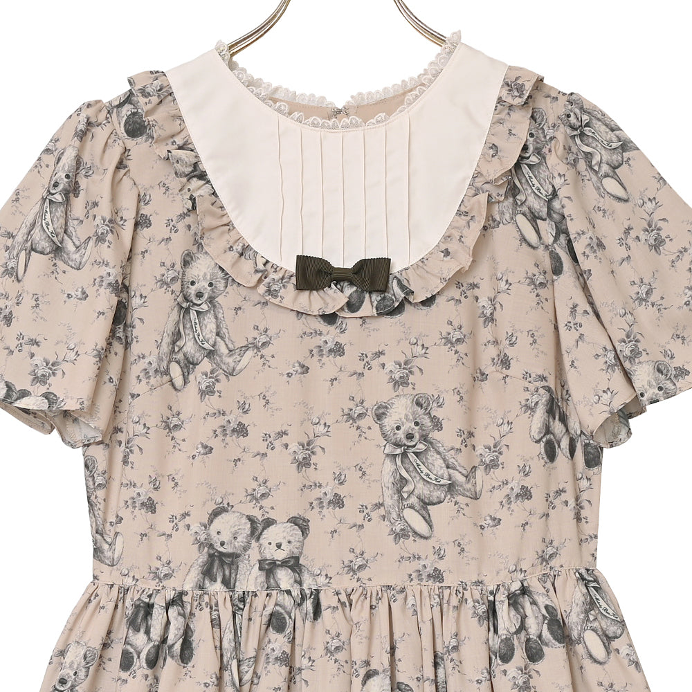 Vintage bearラウンドヨークワンピース