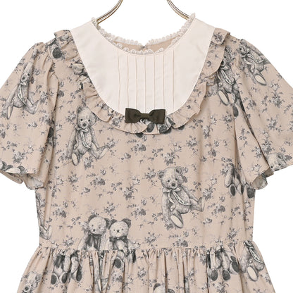 Vintage bearラウンドヨークワンピース