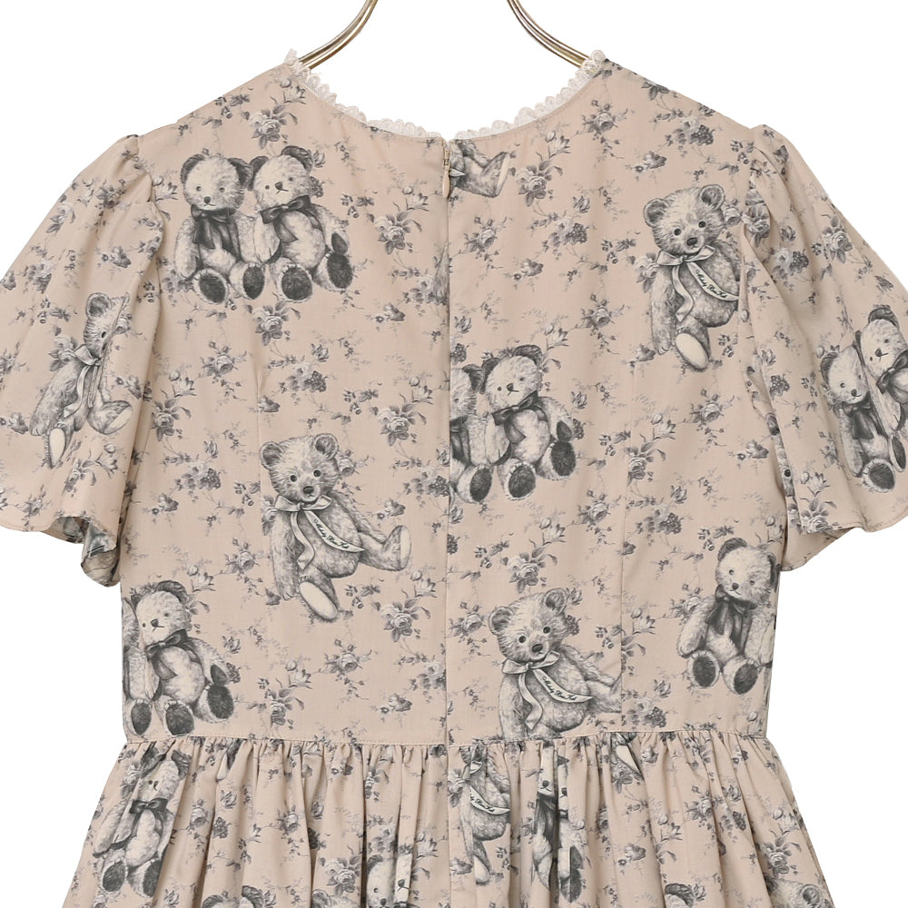 Vintage bearラウンドヨークワンピース