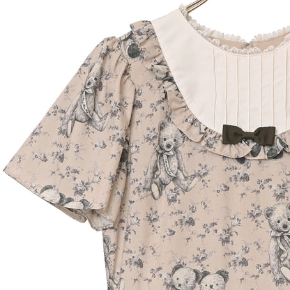 Vintage bearラウンドヨークワンピース