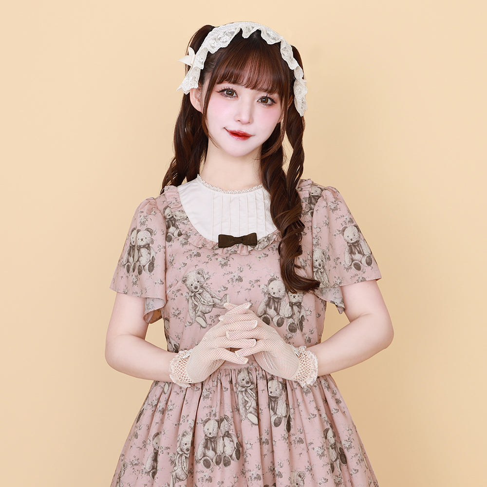 Vintage bearラウンドヨークワンピース