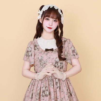 Vintage bearラウンドヨークワンピース