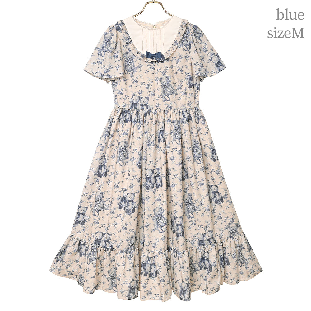 Vintage bearラウンドヨークワンピース