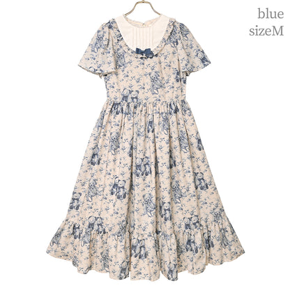 Vintage bearラウンドヨークワンピース