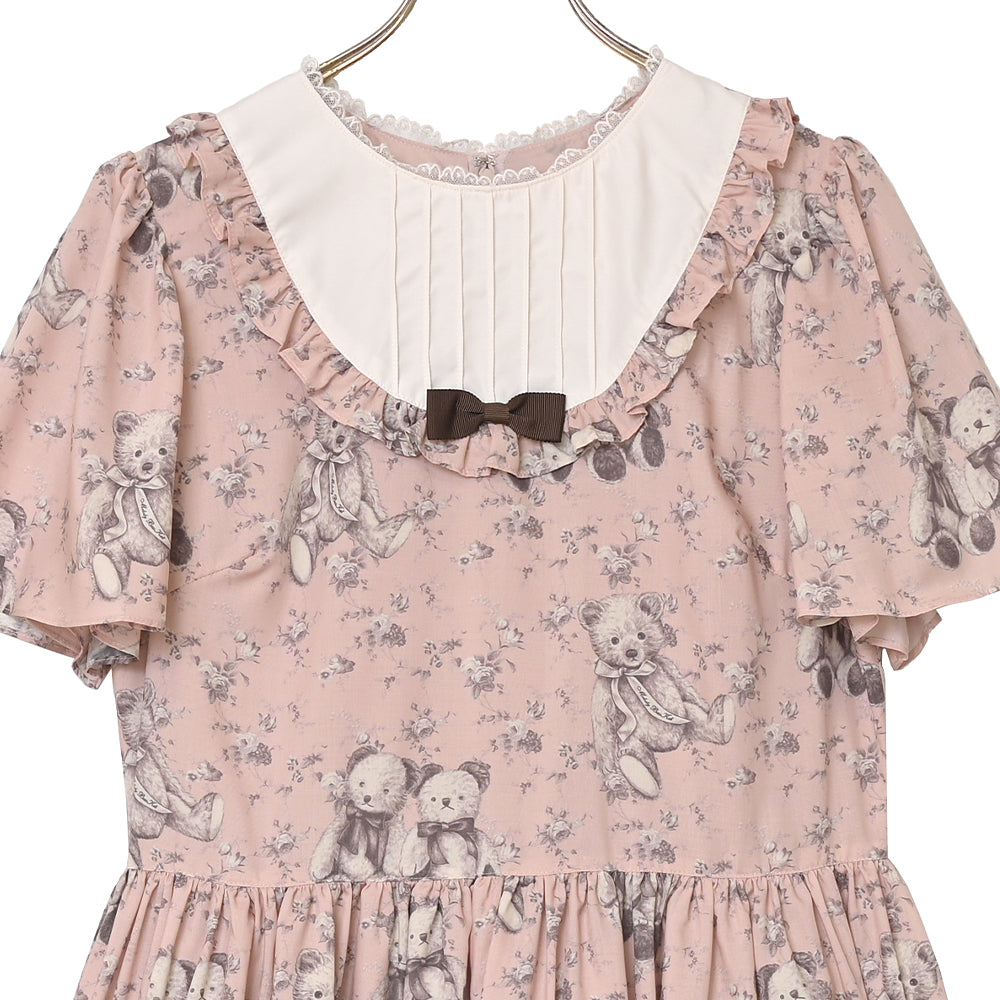 Vintage bearラウンドヨークワンピース