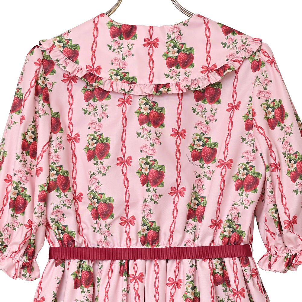 Strawberry Rose front button dress
