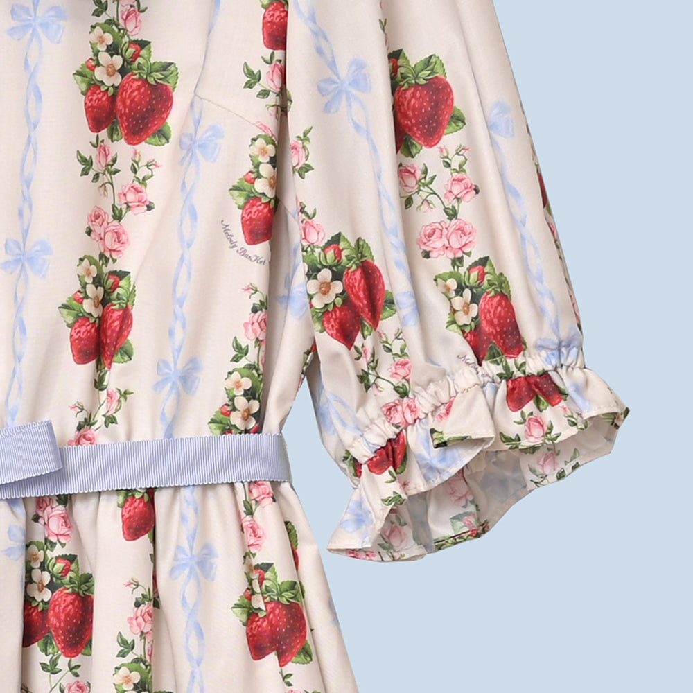 Strawberry Rose front button dress