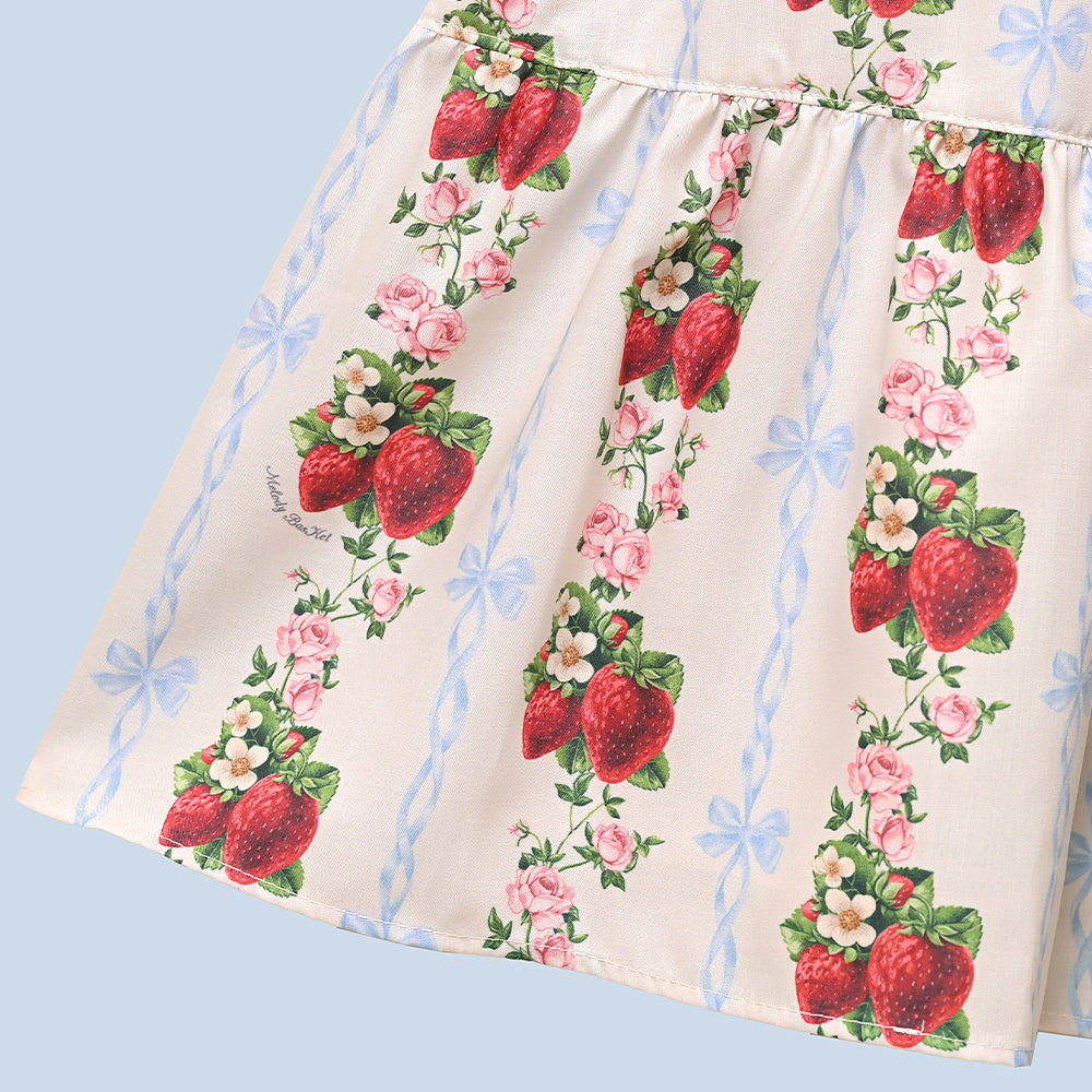 Strawberry Rose front button dress