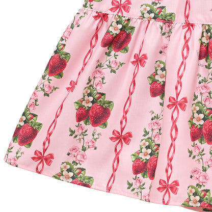 Strawberry Rose front button dress