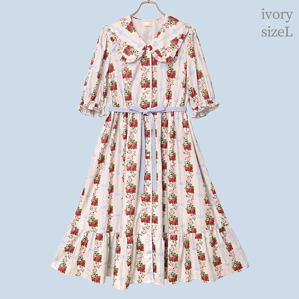 Strawberry Rose front button dress