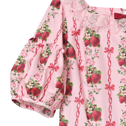 Strawberry Rose square neck dress