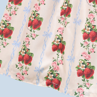 Strawberry Rose square neck dress