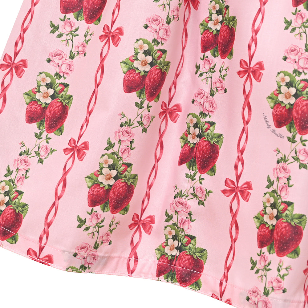 Strawberry Rose square neck dress