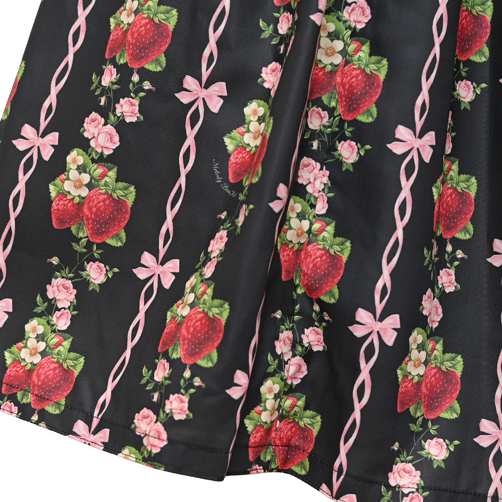 Strawberry Rose square neck dress