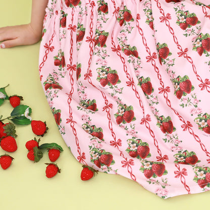 Strawberry Rose square neck dress