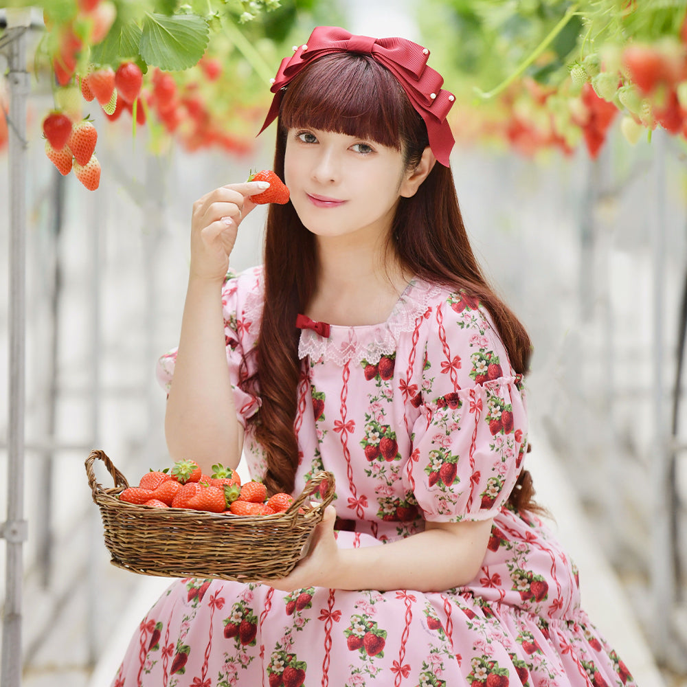 Strawberry Roseスクエアネックワンピース-Melody BasKet