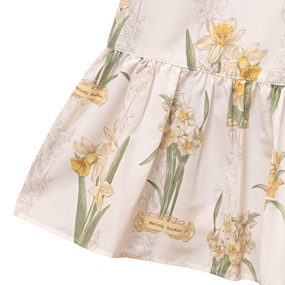 Daffodils blooming in the field V-line dress