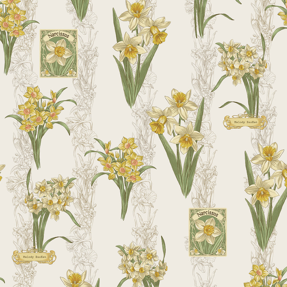 Daffodils blooming in the field V-line dress