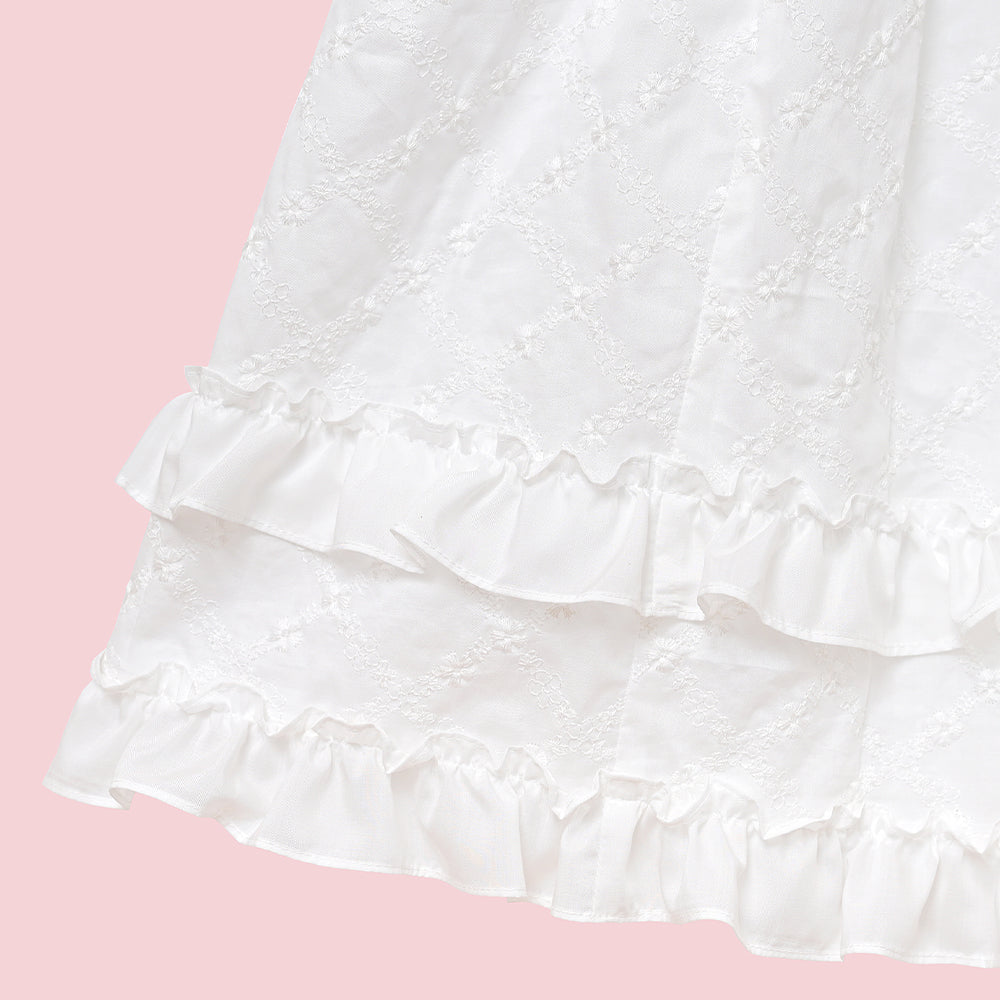 Lattice bouquet embroidery lace collar dress