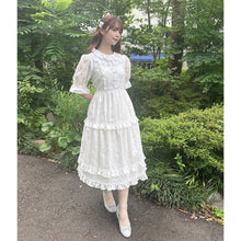 画像をギャラリービューアに読み込む, ラティスブーケ刺繍 レースカラーワンピース
