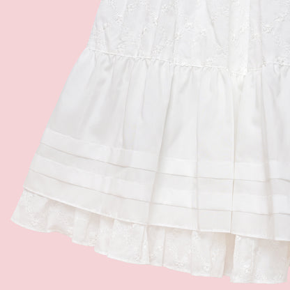 Lattice bouquet embroidery flat collar dress