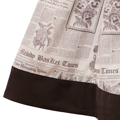 Flower newspaperシャツワンピース
