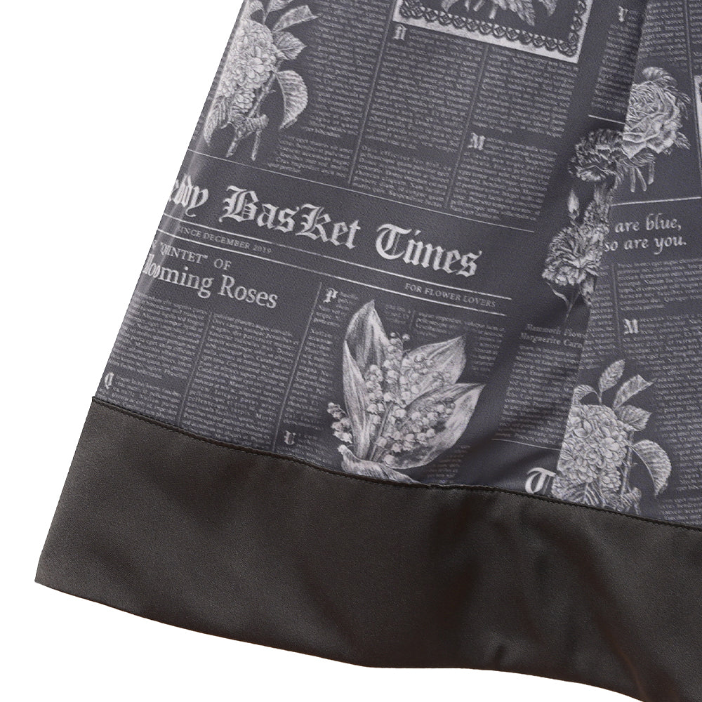 Flower newspaperシャツワンピース