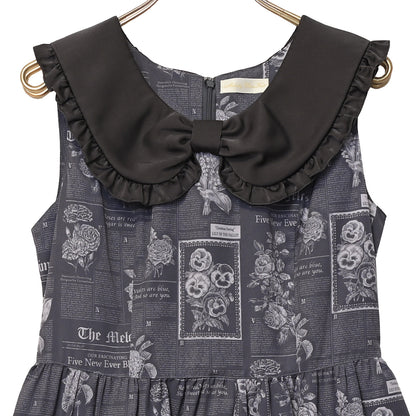 Flower newspaper Jumper dress