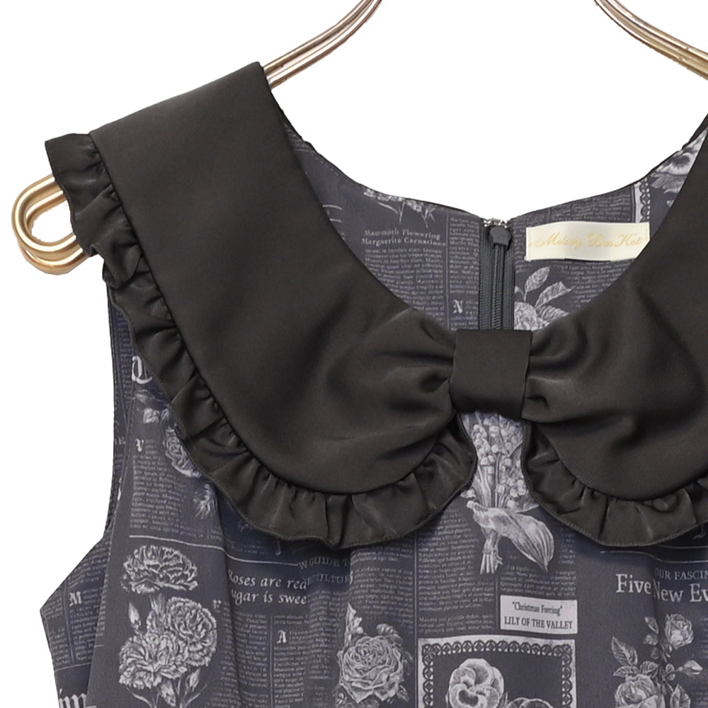 Flower newspaper Jumper dress