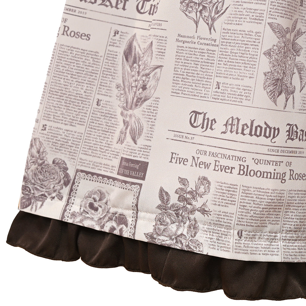 Flower newspaper Jumper dress