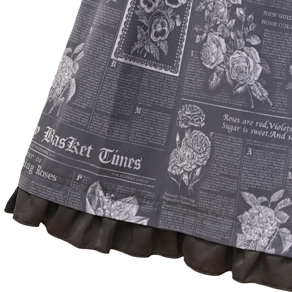 Flower newspaper Jumper dress