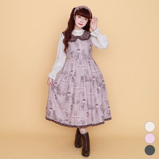 Flower newspaper Jumper dress