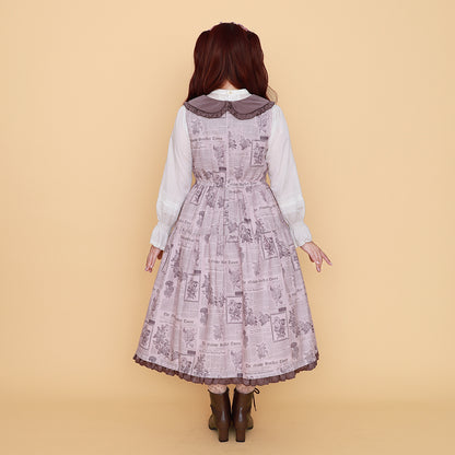 Flower newspaper Jumper dress
