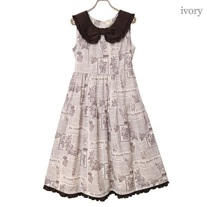 Flower newspaper Jumper dress