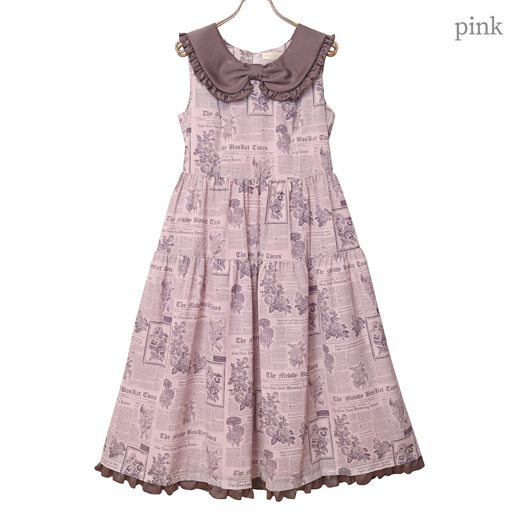 Flower newspaper Jumper dress