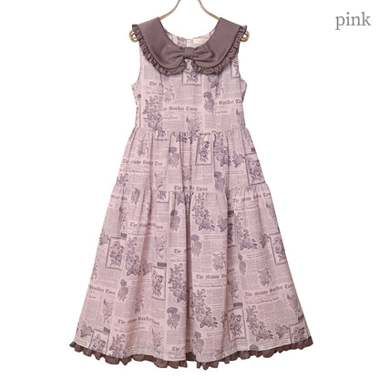 Flower newspaper Jumper dress